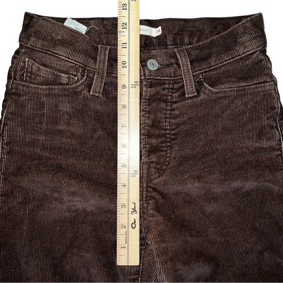 Levi’s Wedgie Straight Brown corduroy Jeans Size 24/28 - Picture 3 of 11